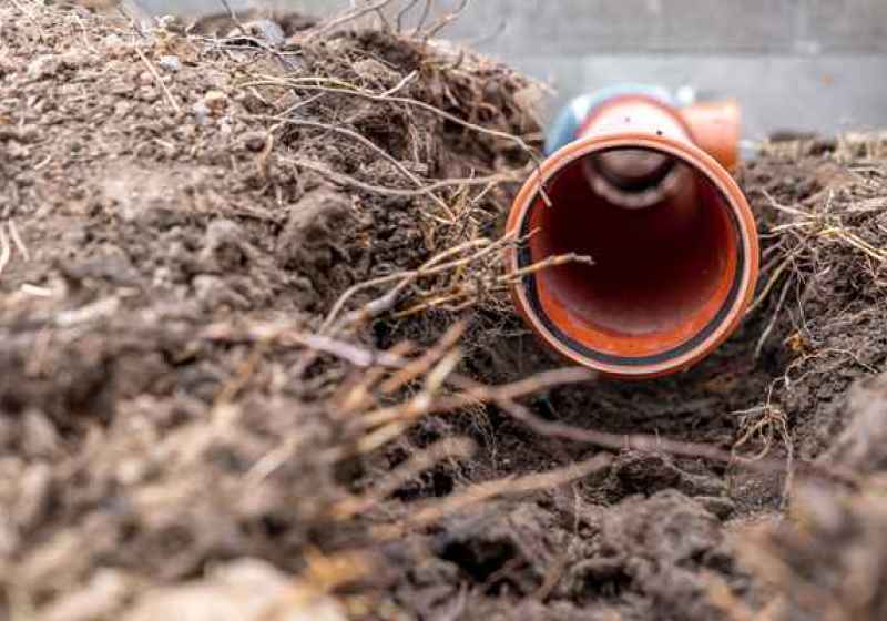 a new pipe during sewer line replacement katy